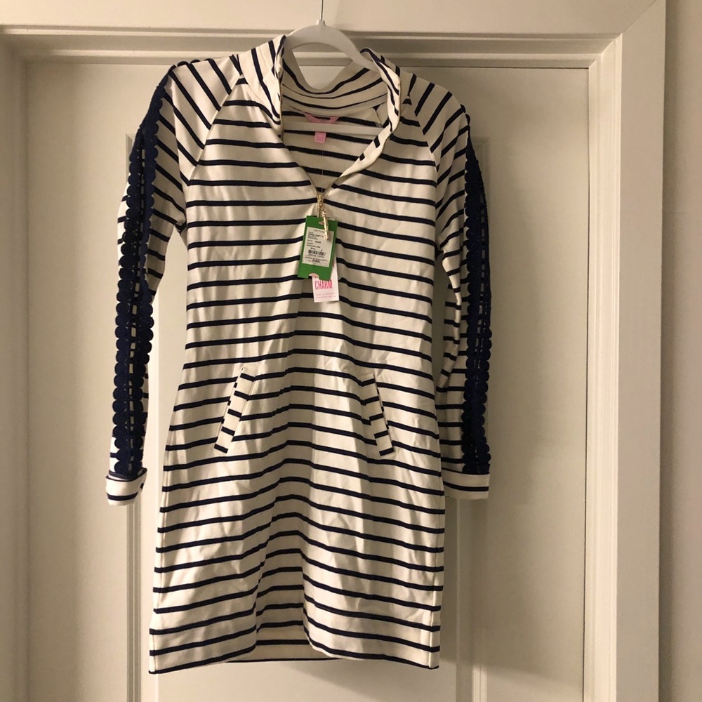 Lilly Pulitzer Navy & White Striped Pullover Dress
